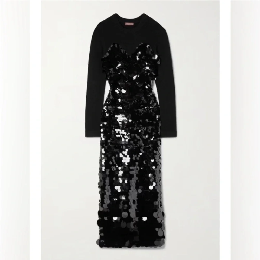 Altuzarra Wynnifred Wool Knit Gradient Pailette Cocktail Dress - Picture 3 of 16